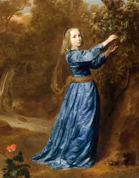 Portrait of a Girl Picking Grapes
