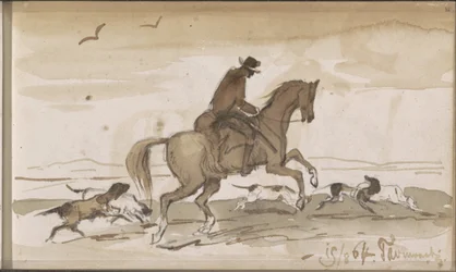 Landscape with a Rider and Running Dogs