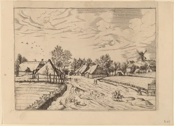 Country Village with Post Mill