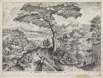 Landscape with Resting Soldiers (series title: Large Landscapes)