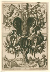 Shell-Like Ornament with Trapped Figures