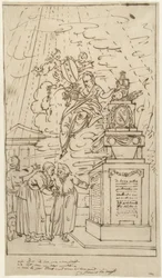 Figures by a Tomb Monument