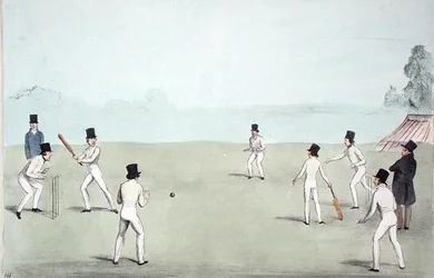 Vacation Amusement, No. 3 (Cricket - A Long Innings) (HB Sketches No. 653) published October 3rd 1840