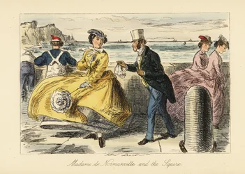 English gentleman and lady meeting on Ramsgate promenade