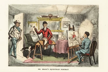 English Gentleman in Hunting Pinks Having His Portrait Painted