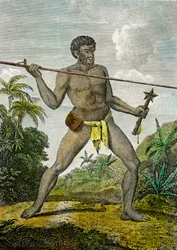 Depiction of a Man from New Caledonia Throwing a Spear, c.1800