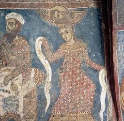 Fresco in Church in Deliana, Crete, Greece