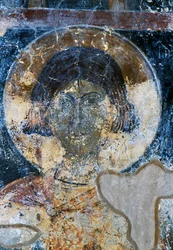 Saint, fresco in St Nicholas Chapel, Maza, Crete, Greece