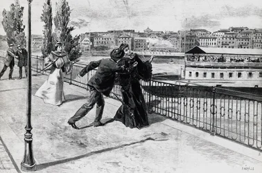 The assassination of Elizabeth, Empress of Austria, by the anarchist Luigi Lucheni, September 10