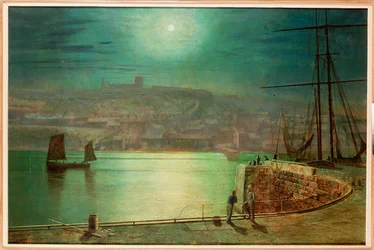 Whitby Harbour by Moonlight