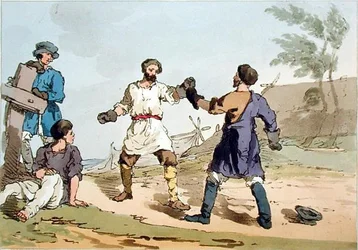 Boxing, etched by the artist, published 1804