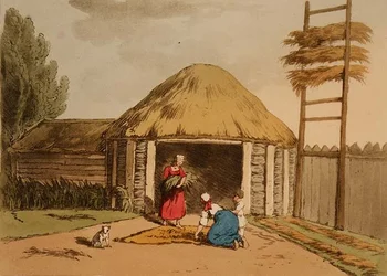 Sorting and Drying Hemp, plate 95 from Volume III of 