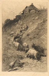 Untitled Landscape with Goats