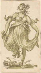 Dancing Nymph with Bow and Arrows