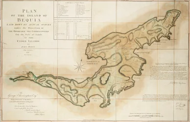 Plan of the Island of Bequia laid down by actual survey under the direction of the Honorable the Commissioners for the Sale of Lands in the Ceded Islands by John Byres Chief Surveyor 1776