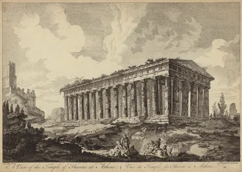 View of the Temple of Theseus, Athens, Greece