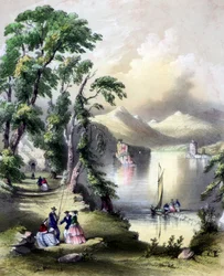 The Lake of Killarney with the Ruins of Innisfallen Abbey, Ireland
