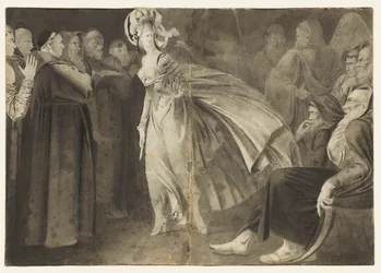 Woman Standing among the Friars (recto)