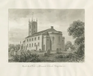 Bloxwich Church: Sepia Drawing