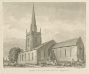 Brewood Church: Sepia Drawing