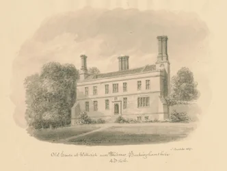 Buckinghamshire - Wellwick - Old House: Sepia Drawing Vignetted, 1837