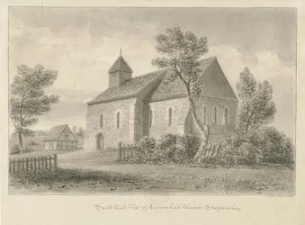Coppenhall Church: sepia drawing