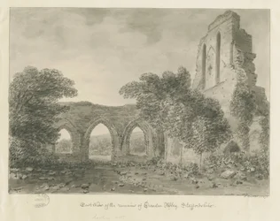 Croxden Abbey: Sepia Drawing