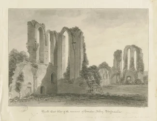 Croxden Abbey: Sepia Drawing