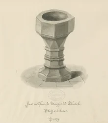 Font in Mayfield Church