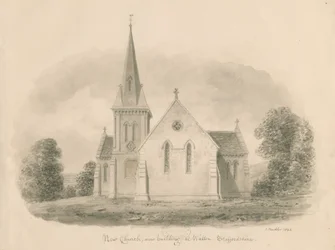Walton-on-the-Hill Church: Sepia Drawing, 1842