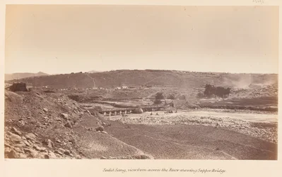Safed Sang, Viewed from Across the River Showing Sapper Bridge