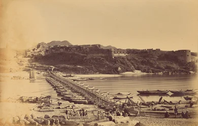 The Bridge of Boats and Fort, from Khairabad