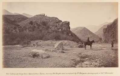 View looking up gorge from below Sultan Tarra, showing Ali Musjid