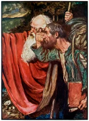 Evangelist Points Out the Way to the Wicket Gate, from The Pilgrim