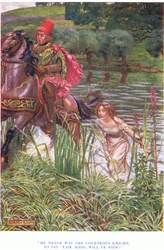 He never was the courteous knight, to say, fair maid will ye ride
