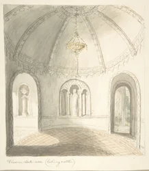 Lea Castle, Worcestershire, View in Ante-room, Looking North
