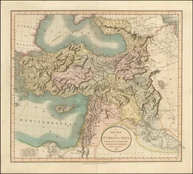 1801 map of Turkey in Asia by John Cary