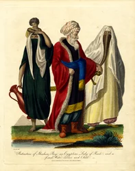 Portraiture of Ibrahim Bey, an Egyptian Lady of Rank, and a Female Water-Carrier and Child