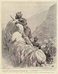 With the Tirah Field Force, Cavalry Reconnoitring in the Bargolai Pass