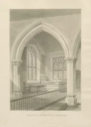 Interior of Ellastone Church, 1841