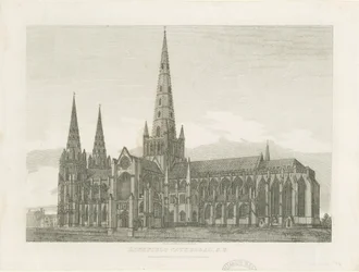 Lichfield Cathedral - South East View (engraving)