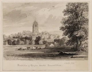 North West View of Shepton Mallet, Somersetshire, 1834