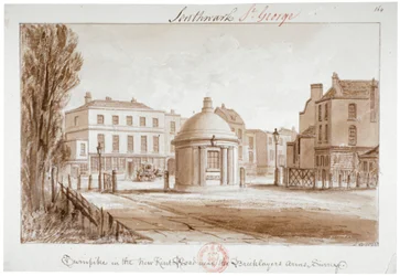 Turnpike in the New Kent Road near the Bricklayers