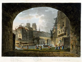 Paris: Pont de Chatelet and Hotel Dieu - in 