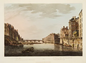 The Bridge of Marie, The Island of St Louis and part of the Ancient City, illustration from Versailles, Paris and Saint Denis, published 1807