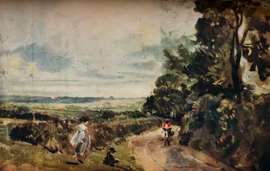A Country Road with Trees and Figures (recto), Willy Lott