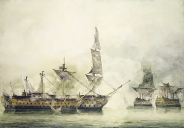 H.M.S. Victory at the Battle of Trafalgar, 1805