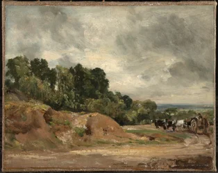 Sandbanks and a Cart and Horses on Hampstead Heath