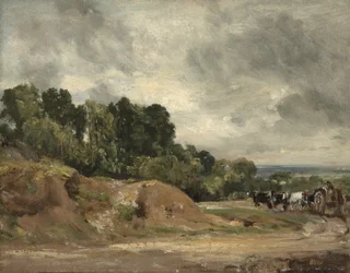 Sandbanks and a Cart and Horses on Hampstead Heath