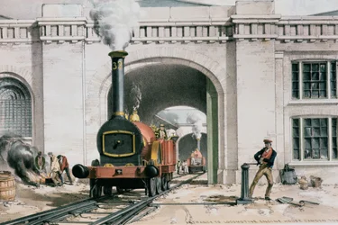Entrance to the Locomotive Engine House, Camden Town, London, 1839